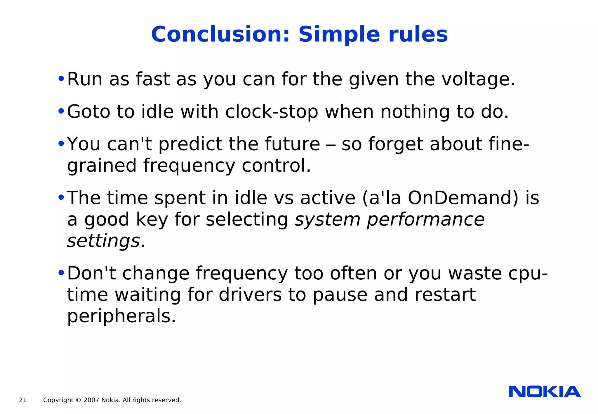 Power Management for the Nokia Internet Tablets