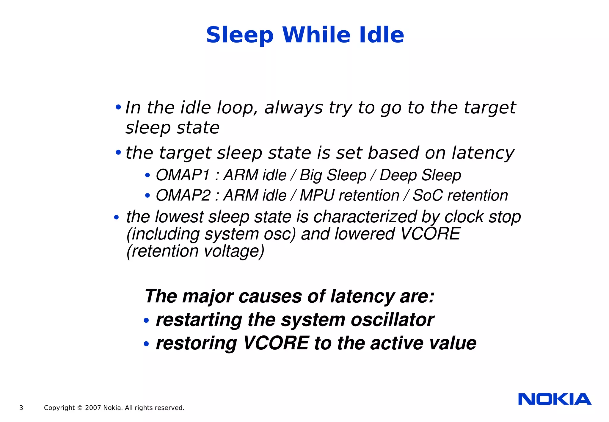 Power Management for the Nokia Internet Tablets