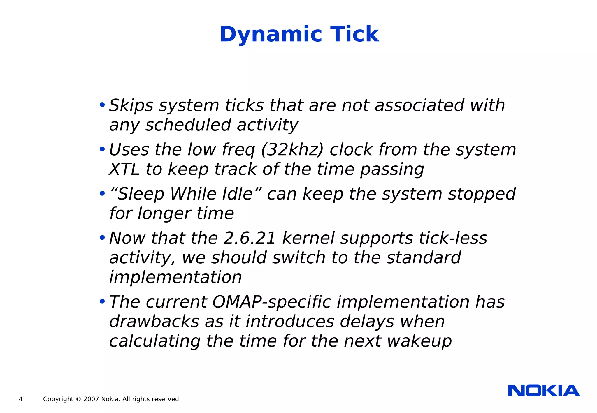 Power Management for the Nokia Internet Tablets