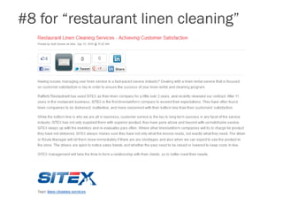 #8 for “restaurant linen cleaning”
 