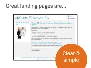 Great landing pages are…
Clear &
simple
 