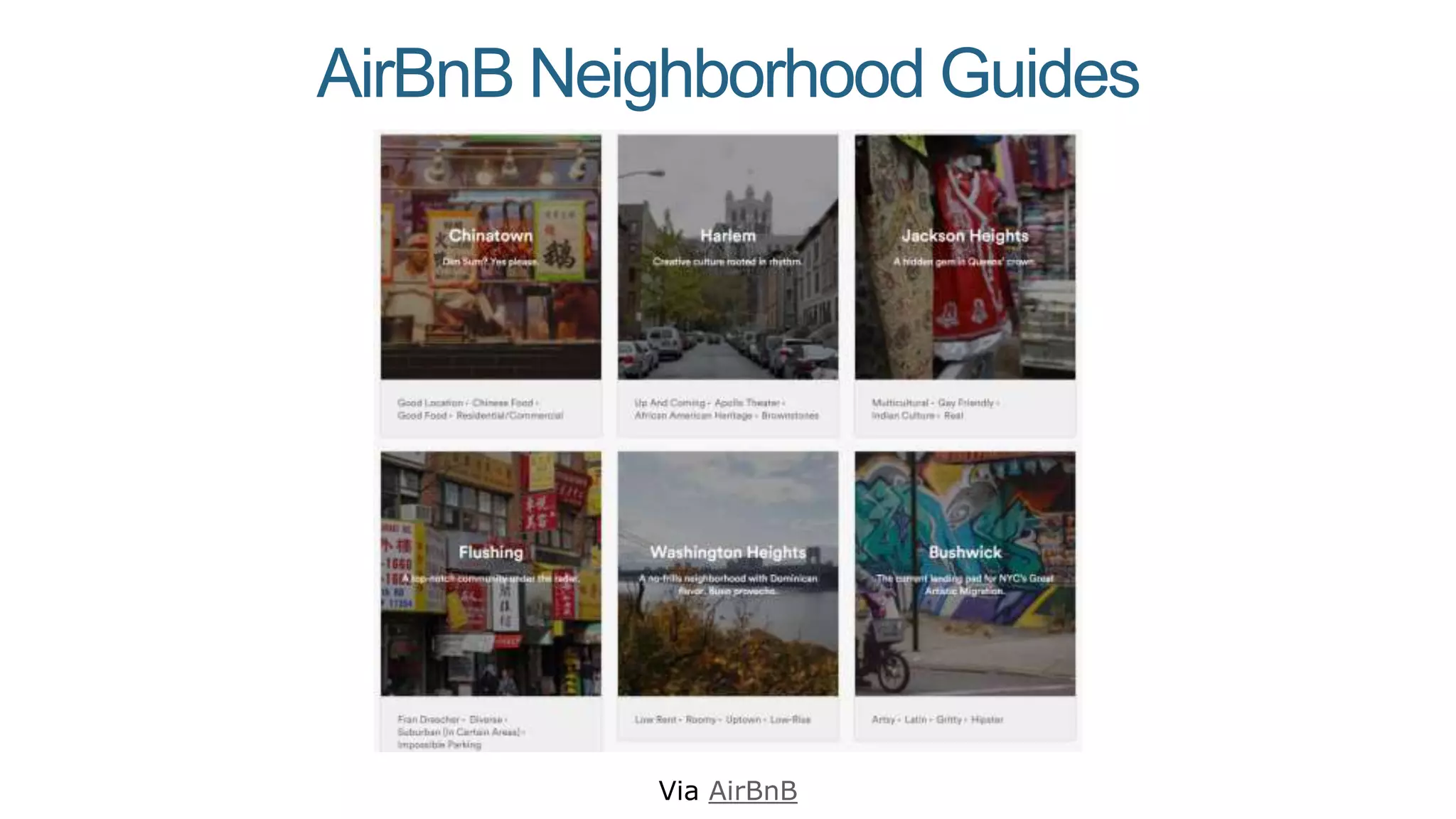 AirBnB Neighborhood Guides
Via AirBnB
 