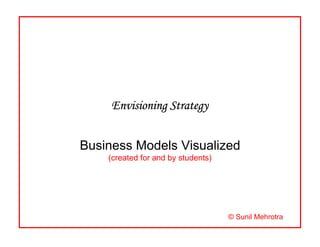Envisioning Strategy


Business Models Visualized
    (created for and by students)




                                    © Sunil Mehrotra
 