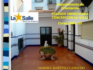 Departamento de Orientación COLEGIO INMACULADA CONCEPCIÓN LA SALLE Curso 2004- 05 MARIBEL MARTÍNEZ CAMACHO 