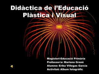 Didàctica de l’Educació Plàstica i Visual Magisteri-Educació Primària Professor/a: Mariona Granè Alumne: Erika Villegas García Activitat: Album fotogràfic 
