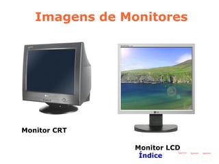 Monitor CRT Monitor LCD Imagens de Monitores Índice 