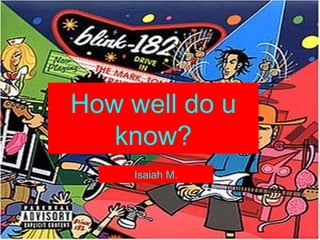 How well do u know? Isaiah M. 