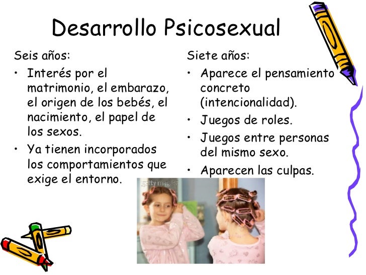 Desarrollo Psicosexual <ul><li>Seis años: </li></ul><ul><li>Interés por el matrimonio, el embarazo, el origen de los bebés...