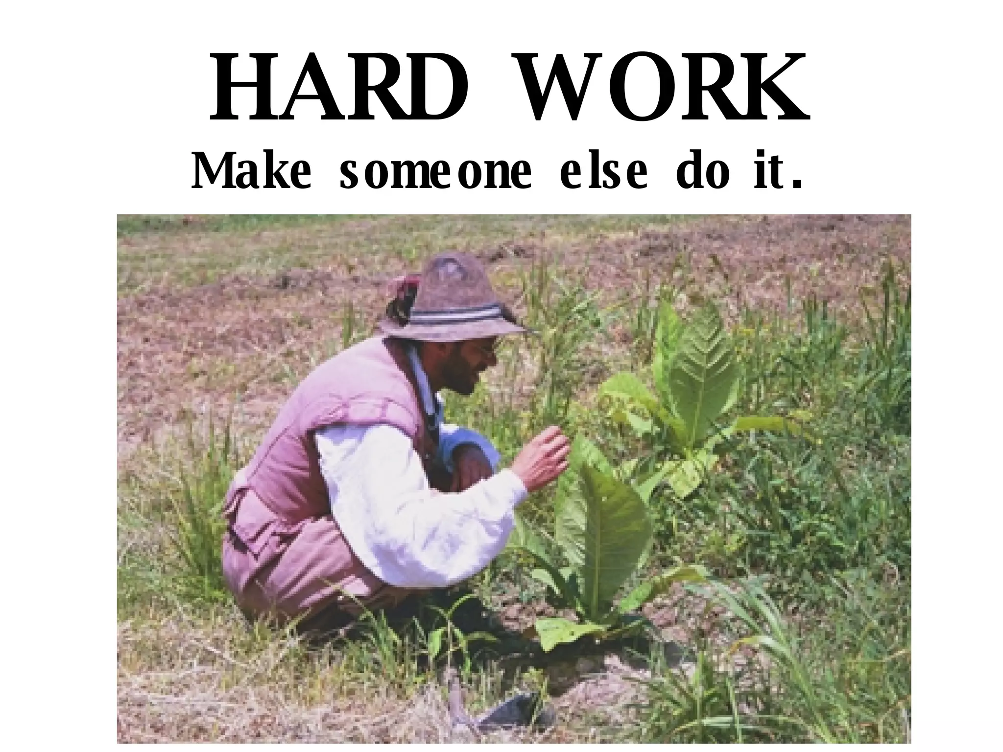 HARD WORK Make someone else do it. 
