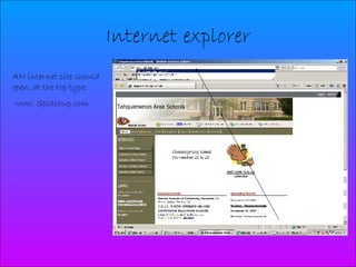 Internet explorer AN internet site should open, at the top type: www. Splashup.com
