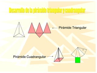 Desarrollo de la pirámide triangular y cuadrangular Pirámide Cuadrangular Pirámide Triangular 