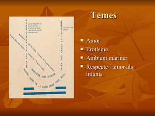 Temes Amor Erotisme Ambient mariner Respecte i amor als infants 