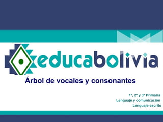 Árbol de vocales y consonantes  1º, 2º y 3º Primaria  Lenguaje y comunicación  Lenguaje escrito 
