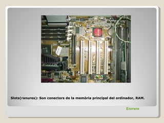 Slots(ranures): Son conectors de la memòria principal del ordinador, RAM.


                                                              Enrrere
 
