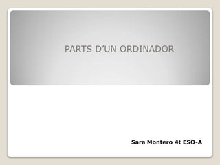 PARTS D’UN ORDINADOR




            Sara Montero 4t ESO-A
 