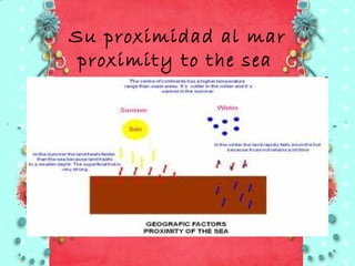 Su proximidad al mar
 proximity to the sea
 