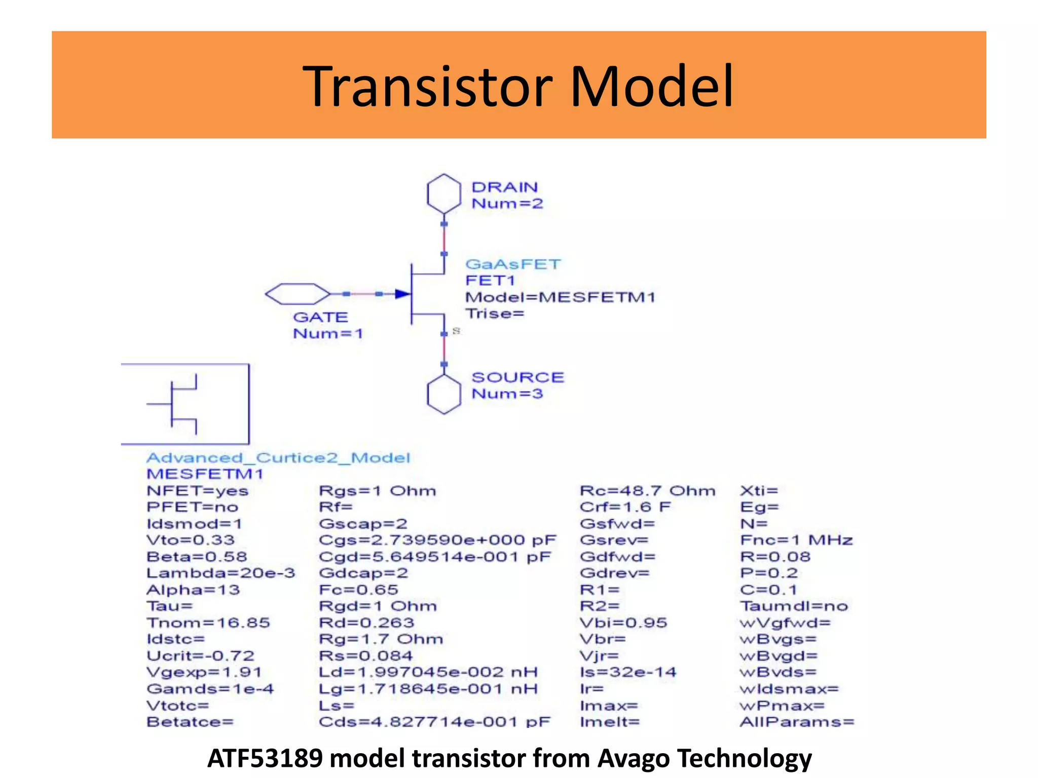 Transistor Model
ATF53189 model transistor from Avago Technology
 