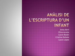Anna Abril
    Elina Acosta
   Laura Bazán
Cristina Doñate
    Laura López
 