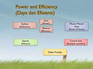 Power and efficiency(i) | PPT