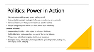 Political Goals Examples Power and Politics ( Organizational theory and behaviour in education ...