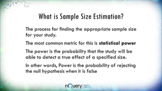 Power and sample size calculations for survival analysis webinar Slides ...