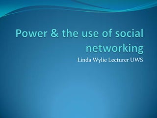 Linda Wylie Lecturer UWS
 