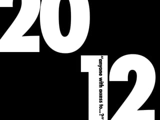 20
“anyonewithaccessto...?”
 