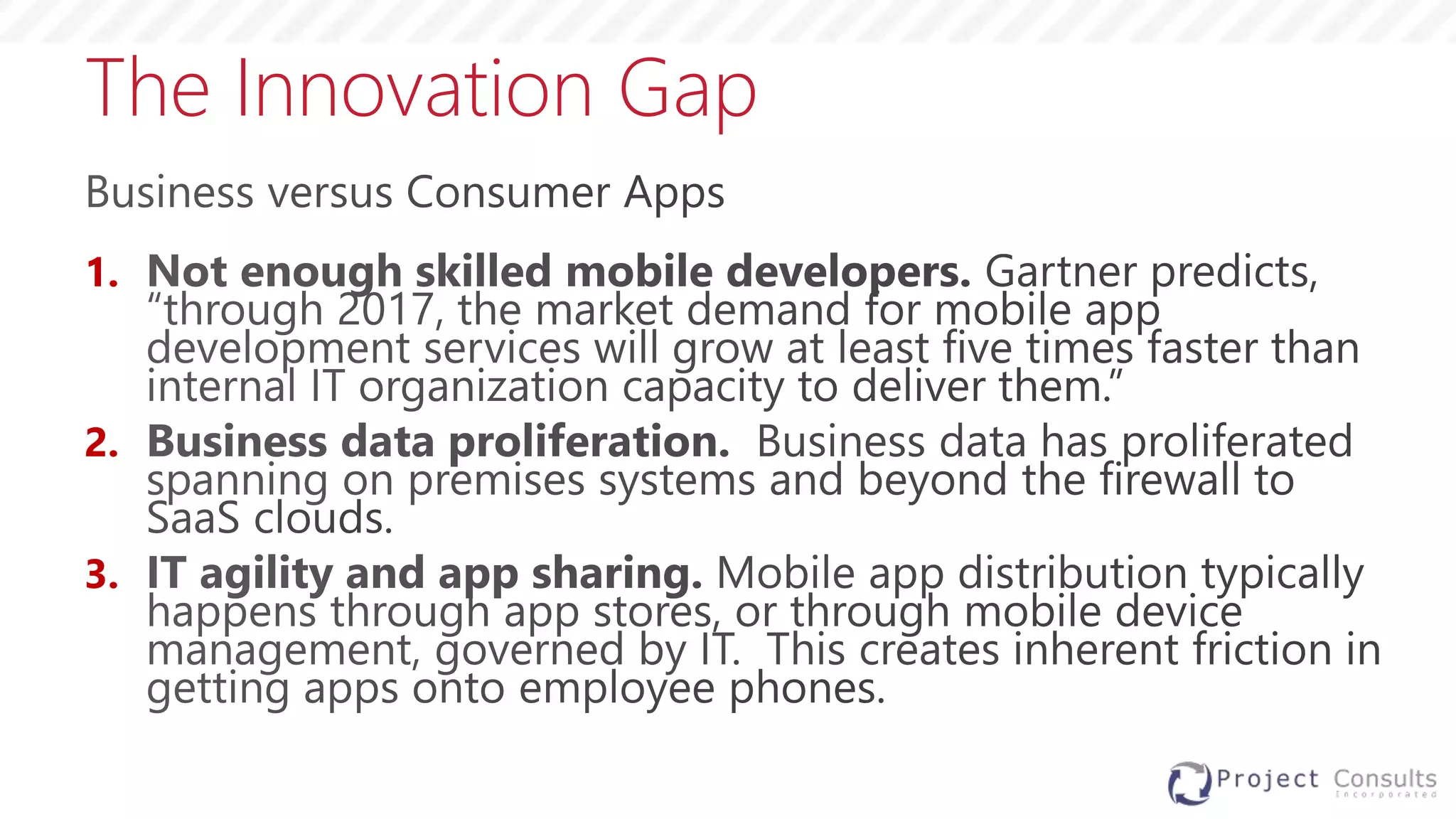 The Innovation Gap
1.
2.
3.
