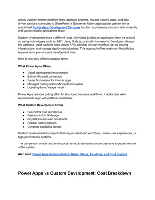 Choosing Between Power Apps and Custom Software | PDF