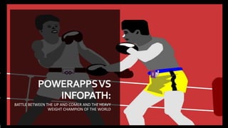 BATTLE BETWEEN THE UP AND COMER AND THE HEAVY
WEIGHT CHAMPION OF THE WORLD
POWERAPPSVS
INFOPATH:
 