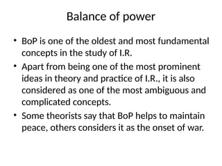 power & balance of power in international relations | PPTX