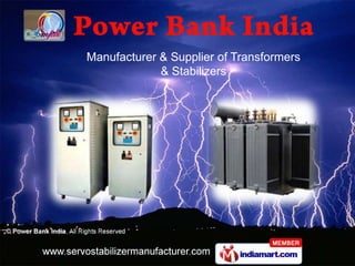 Manufacturer & Supplier of Transformers & Stabilizers 