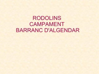 RODOLINS  CAMPAMENT  BARRANC D'ALGENDAR 