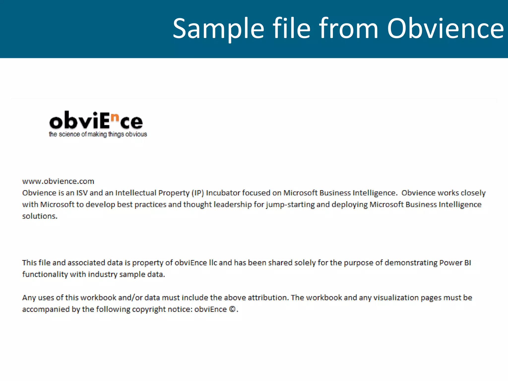 Sample file from Obvience
 