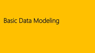 Basic Data Modeling
 
