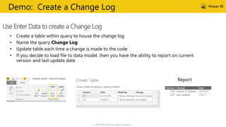 © 2019 Microsoft. All rights reserved.
Use Enter Data to create a Change Log
Demo: Create a Change Log
 