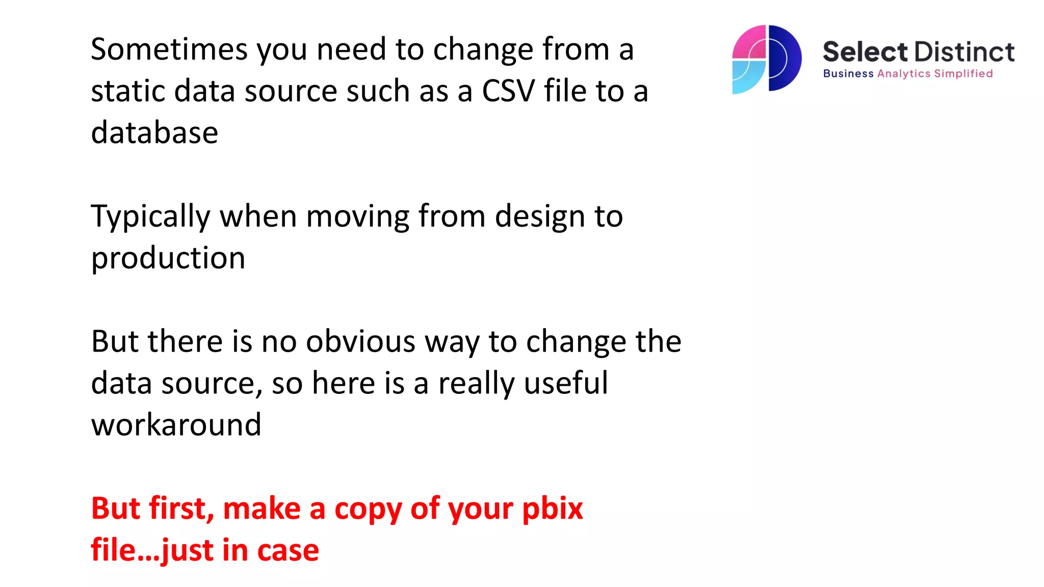 Power bi change data source ppt