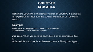 Power BI DAX Formulas and fast easy technical learning | PPTX