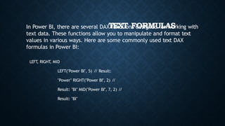 Power BI DAX Formulas and fast easy technical learning | PPTX