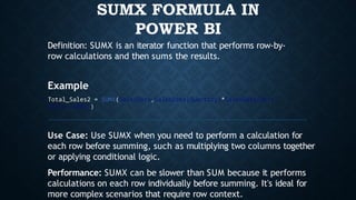 Power BI DAX Formulas and fast easy technical learning | PPTX
