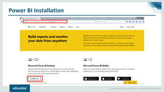 Copyright © 2017, edureka and/or its affiliates. All rights reserved.
Power BI Installation
 