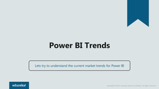Copyright © 2017, edureka and/or its affiliates. All rights reserved.
Power BI Trends
Lets try to understand the current market trends for Power BI
 