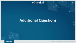 Copyright © 2017, edureka and/or its affiliates. All rights reserved.
Additional Questions
 