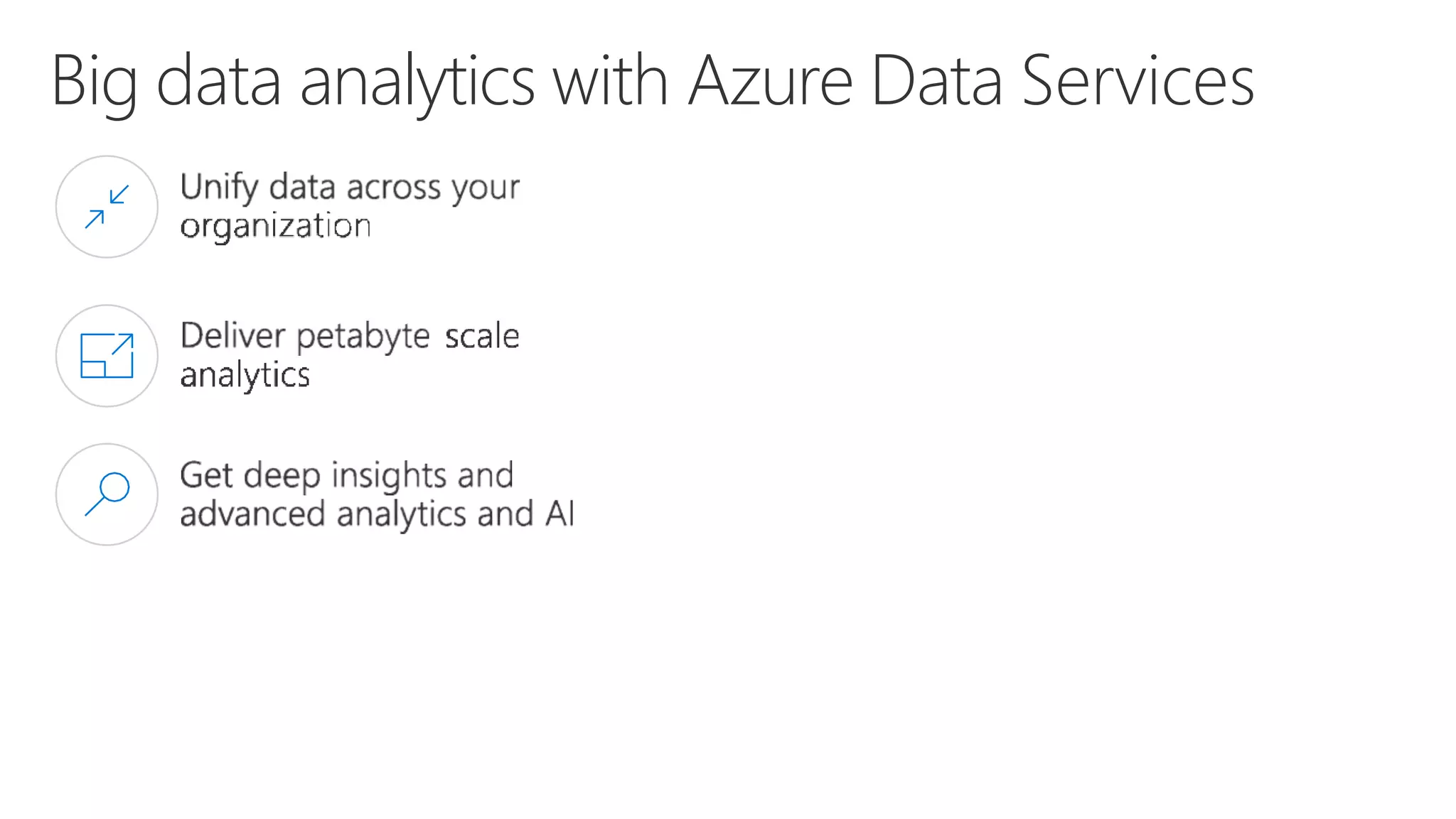 Big data analytics with Azure Data Services
 