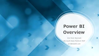 Power BI
Overview
Kiki Rizki Novinadi
Microsof t Data Platform MVP
krn@kwad5.com
 