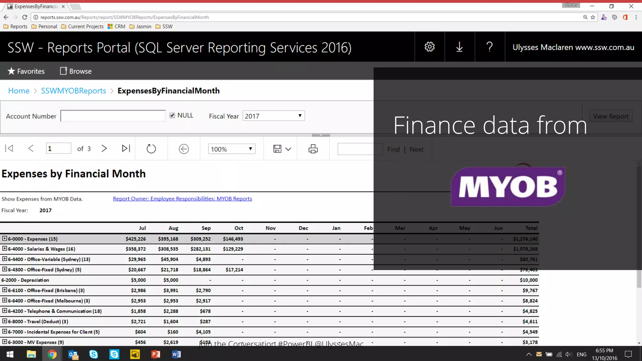 Finance data from
Join the Conversation #PowerBI @UlyssesMac
 