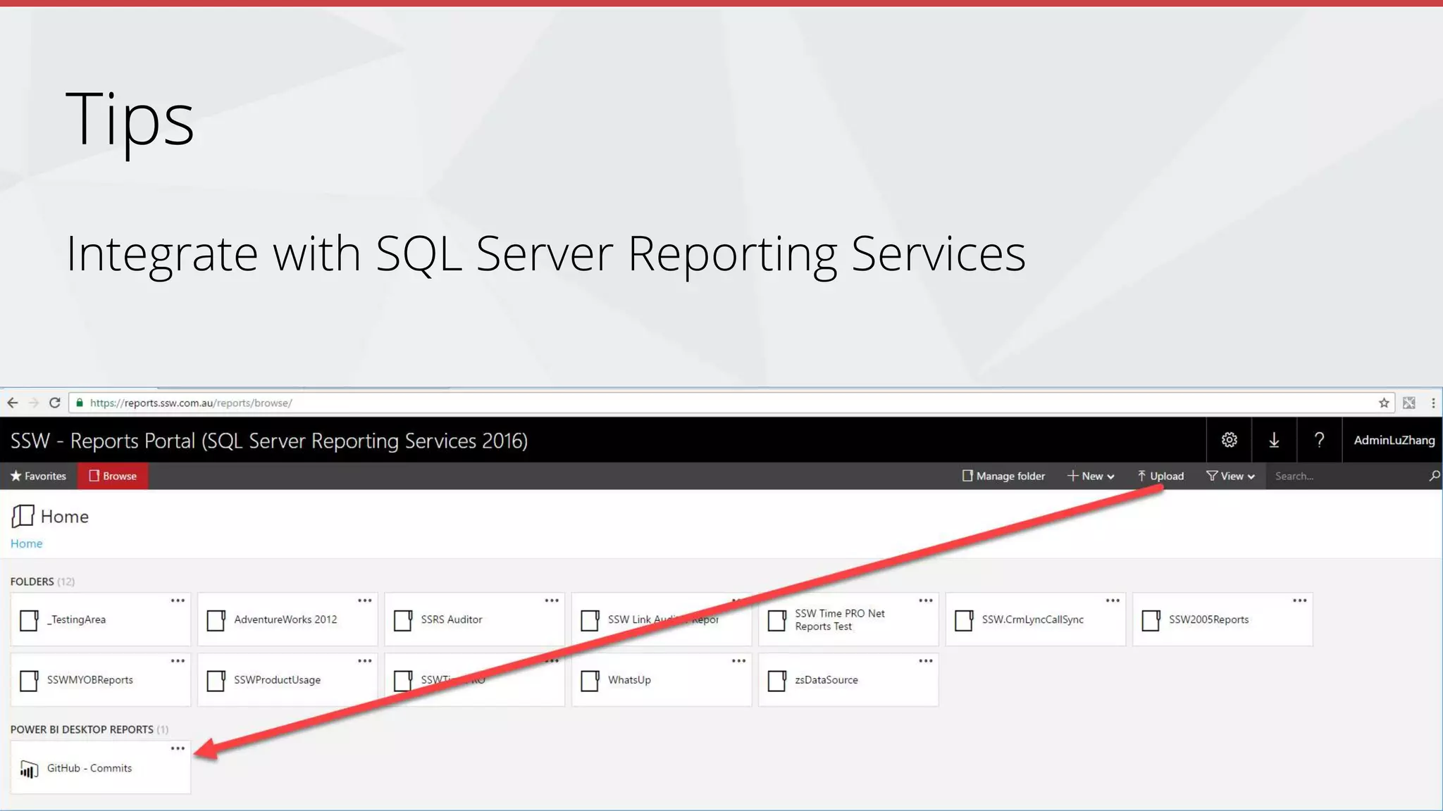 Tips
Integrate with SQL Server Reporting Services
Join the Conversation #PowerBI @UlyssesMac
 