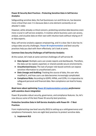 Power BI Security Best Practices Protecting Sensitive Data in Self ...