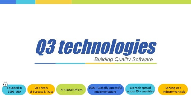 Founded in
1996, USA
20 + Years
of Success & Trust
7+ Global Offices
1000+ Globally Successful
Implementations
Clientele spread
across 25 + countries
Serving 10 +
Industry Verticals
 