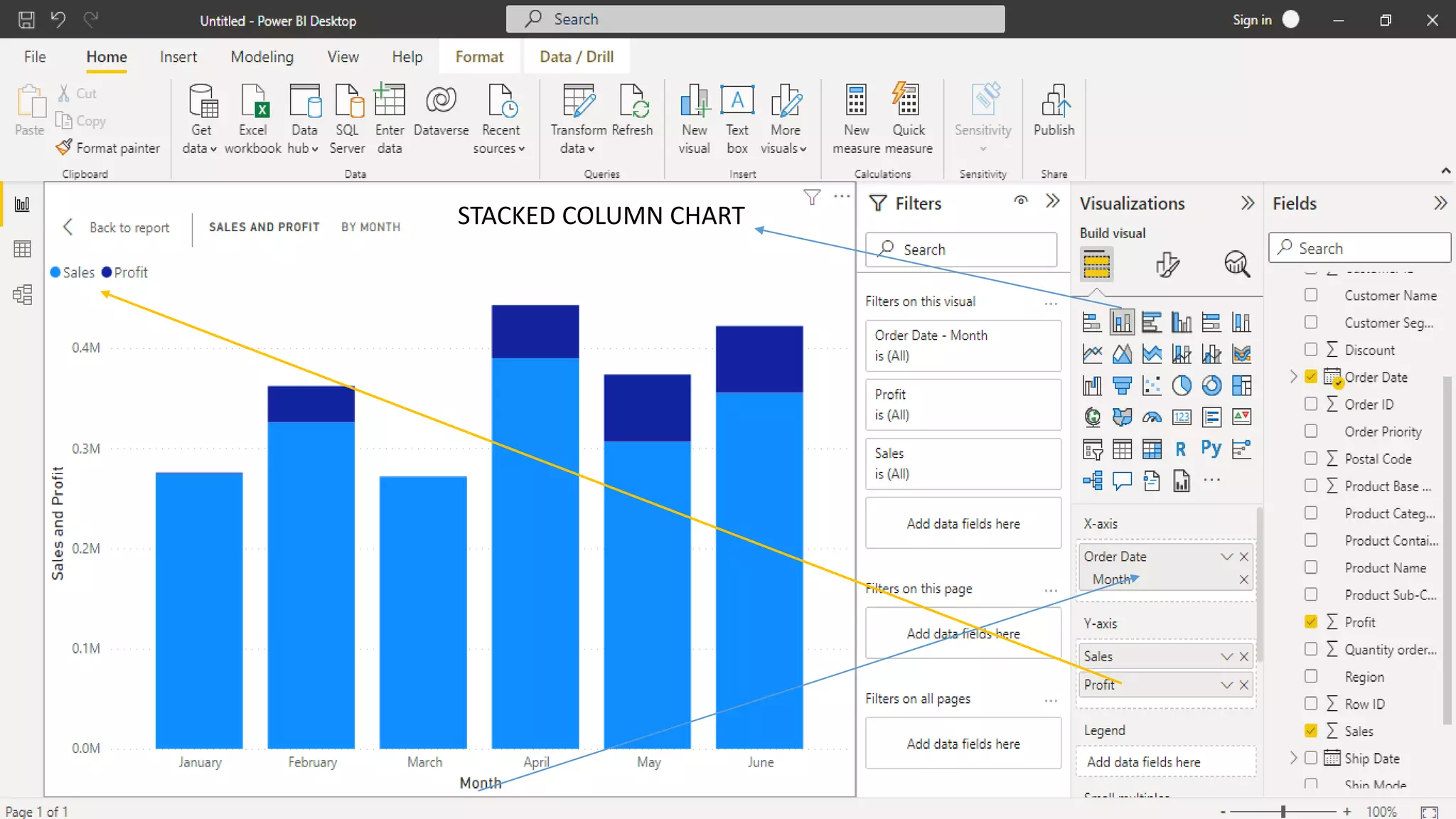 STACKED COLUMN CHART
 